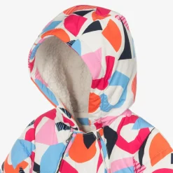 Baby Girls Ivory & Pink Puffer Snowsuit