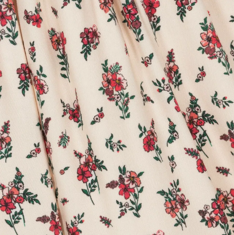 Baby Girls Ivory & Red Smocked Floral Dress