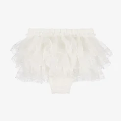 Baby Girls Ivory Cotton Bloomer Shorts