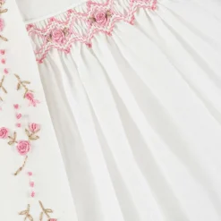 Baby Girls Ivory Cotton Hand-Smocked Dress