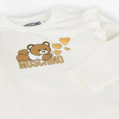 Baby Girls Ivory Cotton Teddy Bear Top