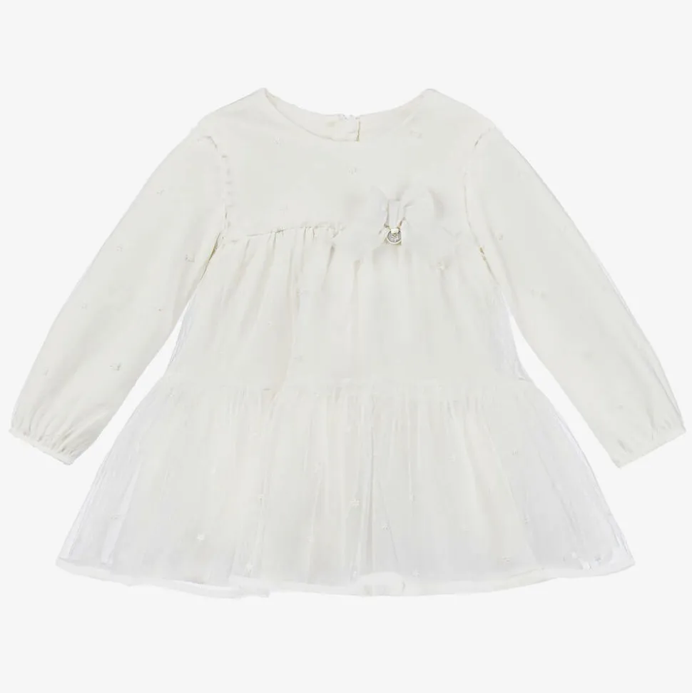 Baby Girls Ivory Embroidered Tulle Dress
