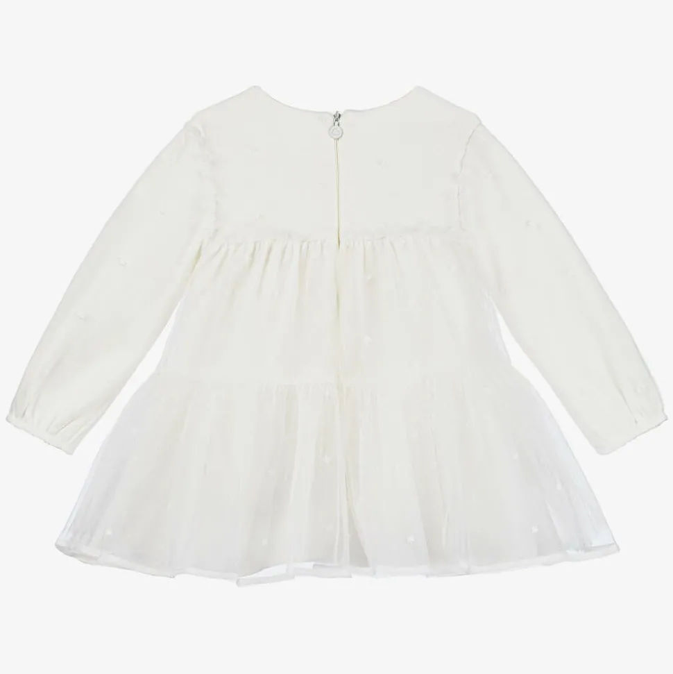 Baby Girls Ivory Embroidered Tulle Dress