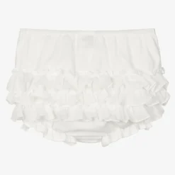 Baby Girls Ivory Frilly Pants