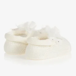 Baby Girls Ivory Headband & Booties Gift Set