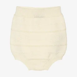 Baby Girls Ivory Knitted GG Shorts