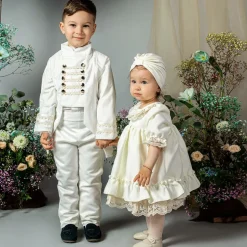 Baby Girls Ivory Lace Dress Set