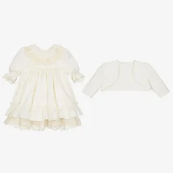 Baby Girls Ivory Lace Dress Set