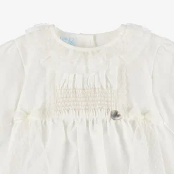 Baby Girls Ivory Organza & Lace Dress