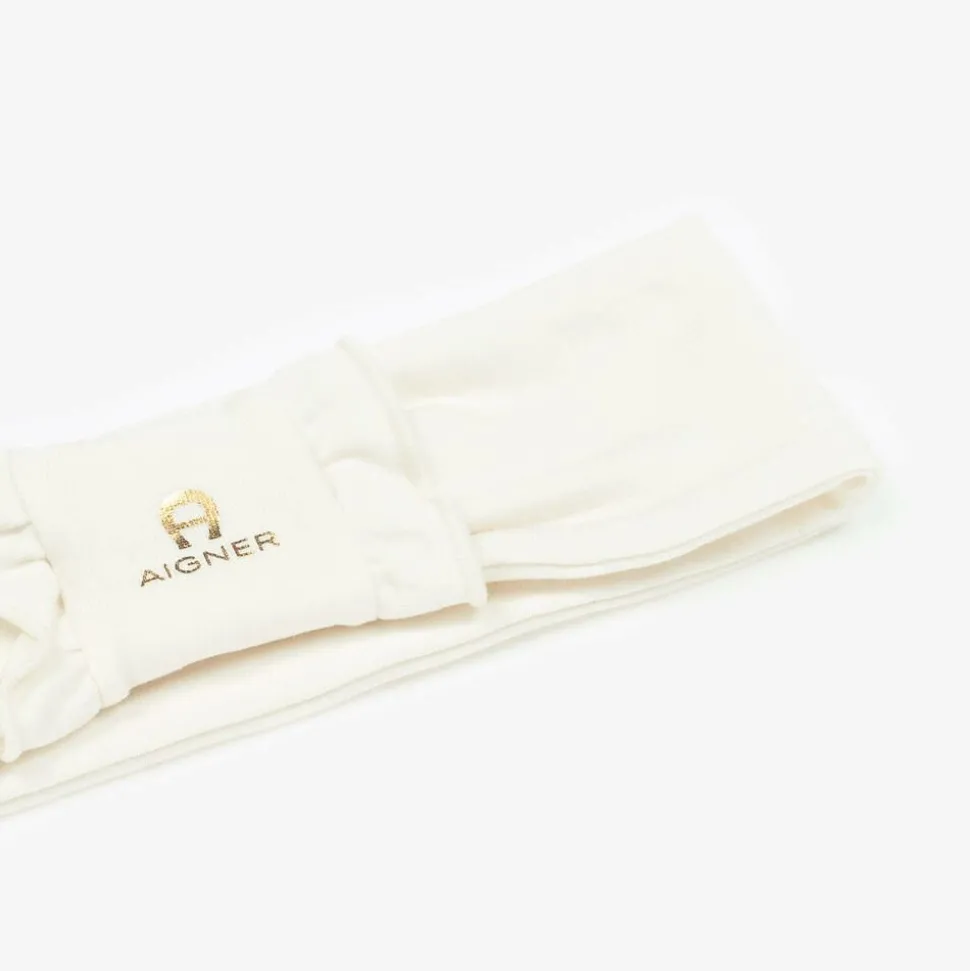 Baby Girls Ivory Pima Cotton Bow Headband