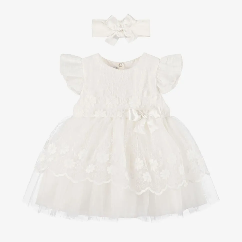 Baby Girls Ivory Tulle Dress Set