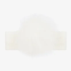 Baby Girls Ivory Wool Knit Pom-Pom Headband