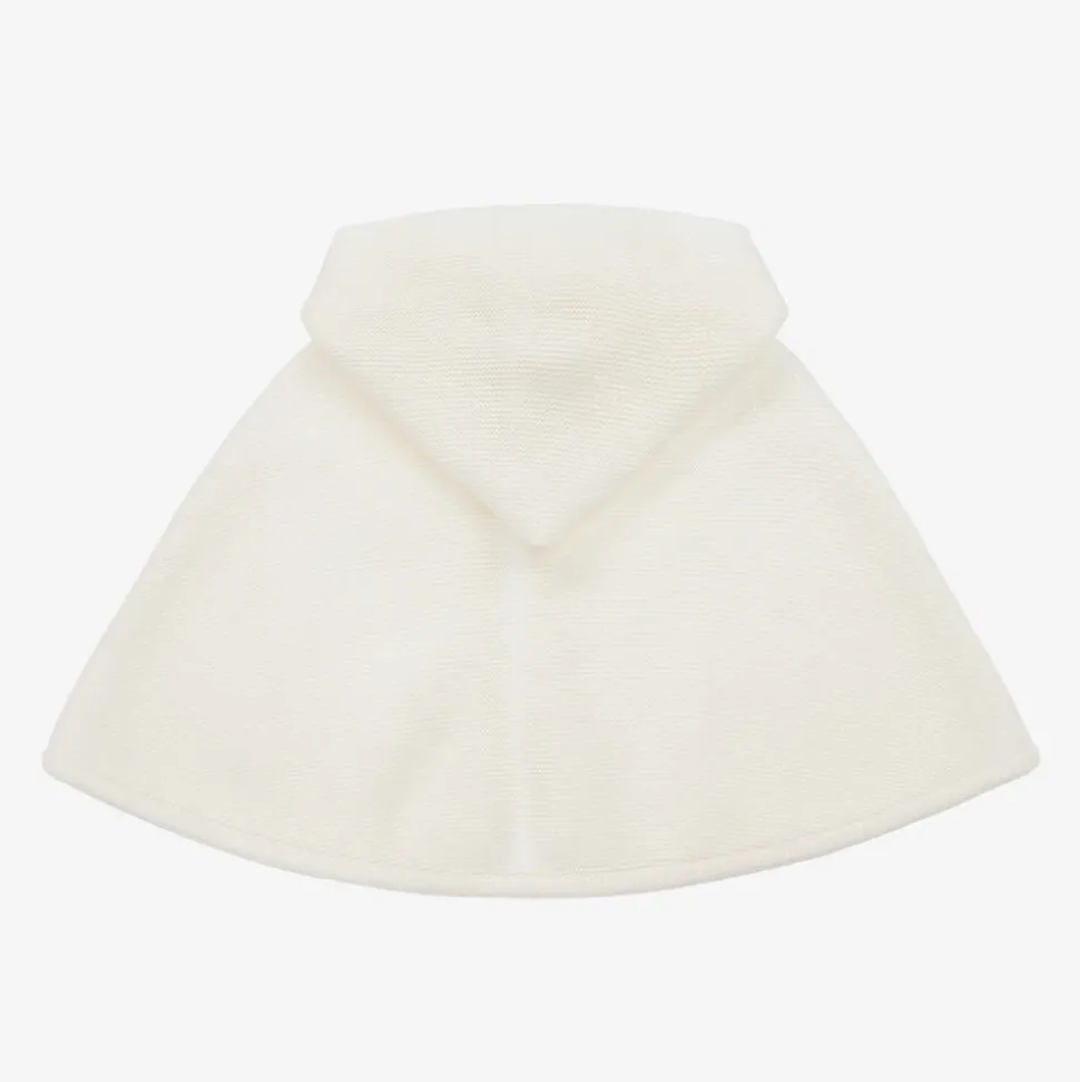Baby Girls Ivory Wool Knit Cape