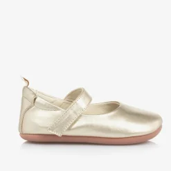 Baby Girls Metallic Gold Leather Shoes