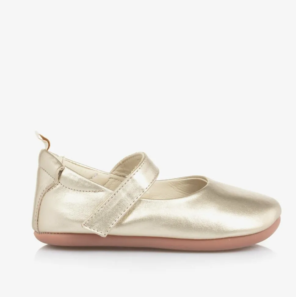 Baby Girls Metallic Gold Leather Shoes