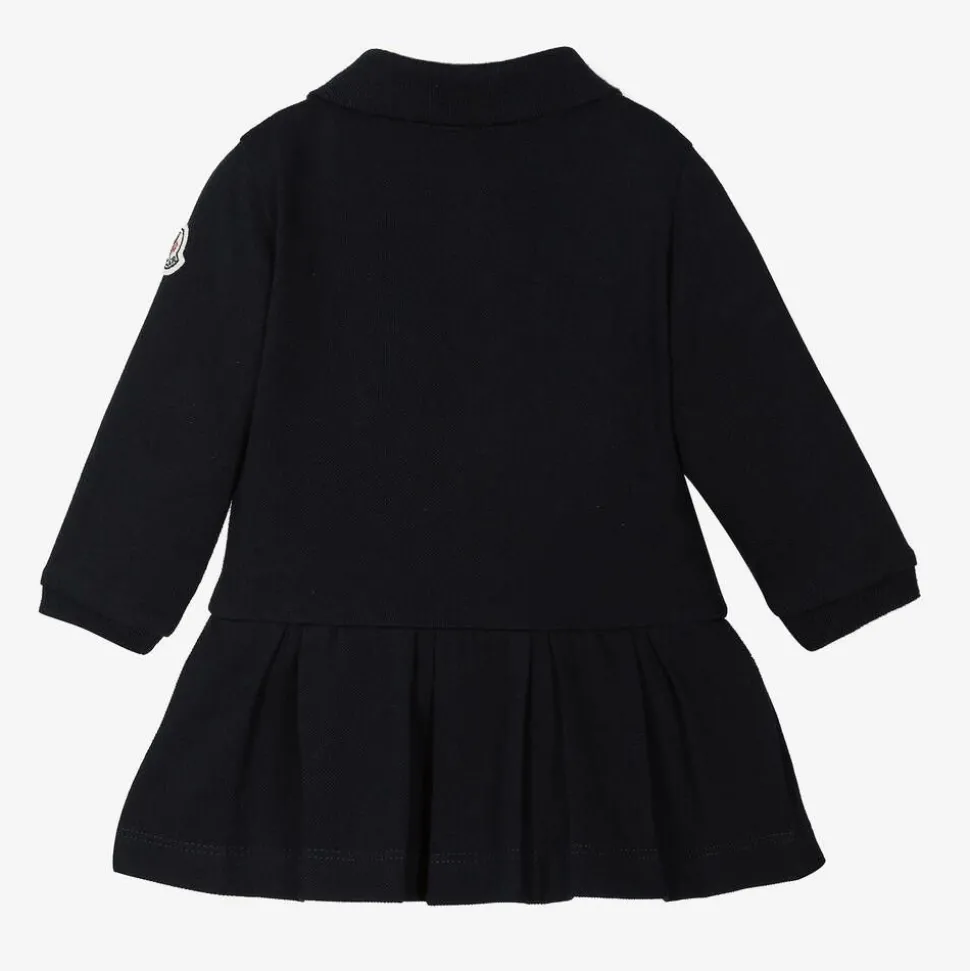 Baby Girls Navy Blue Cotton Piqué Dress