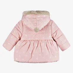 Baby Girls Pink & Beige Reversible Coat