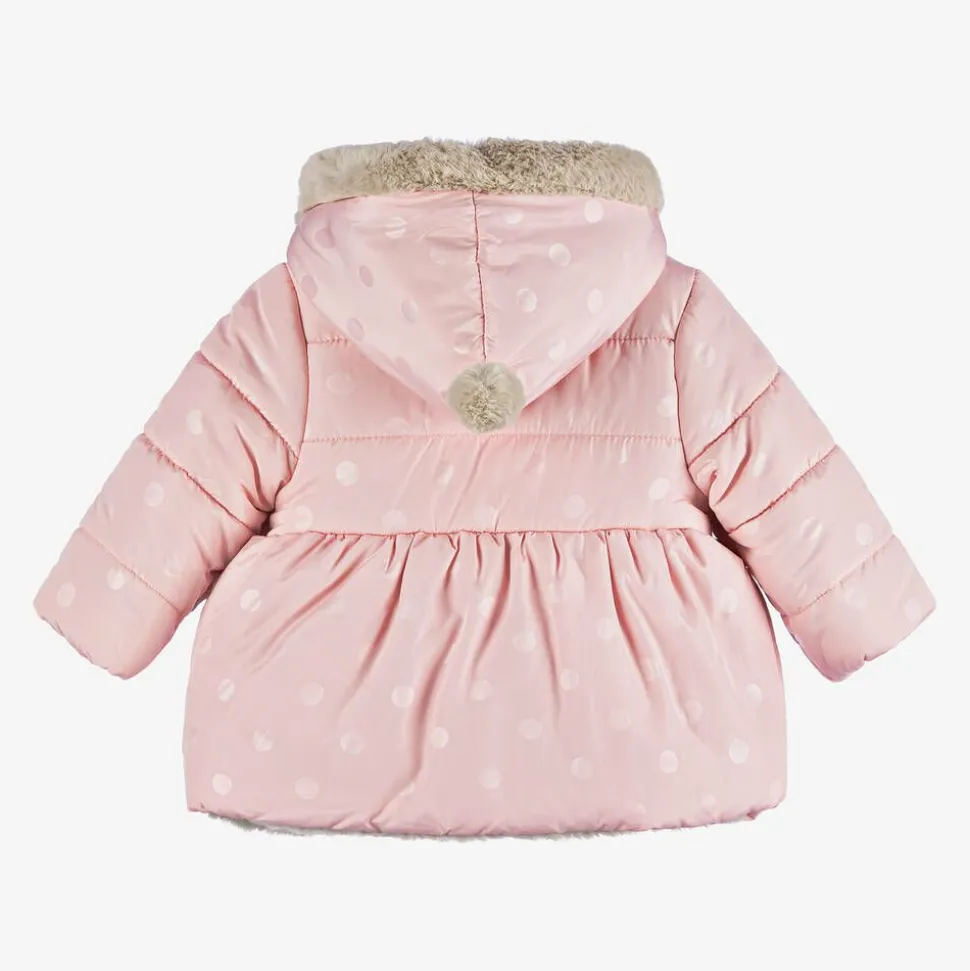 Baby Girls Pink & Beige Reversible Coat