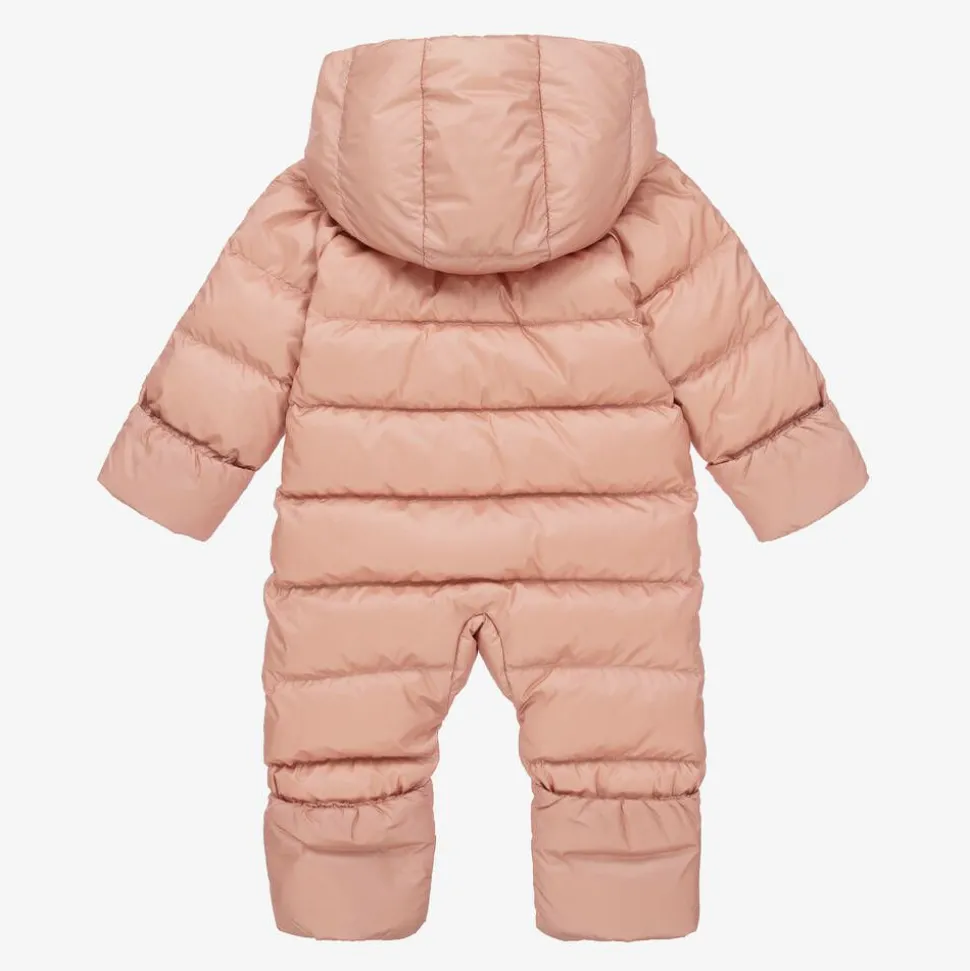 Baby Girls Pink & Vintage Check Snowsuit