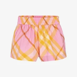 Baby Girls Pink & Yellow Check Shorts