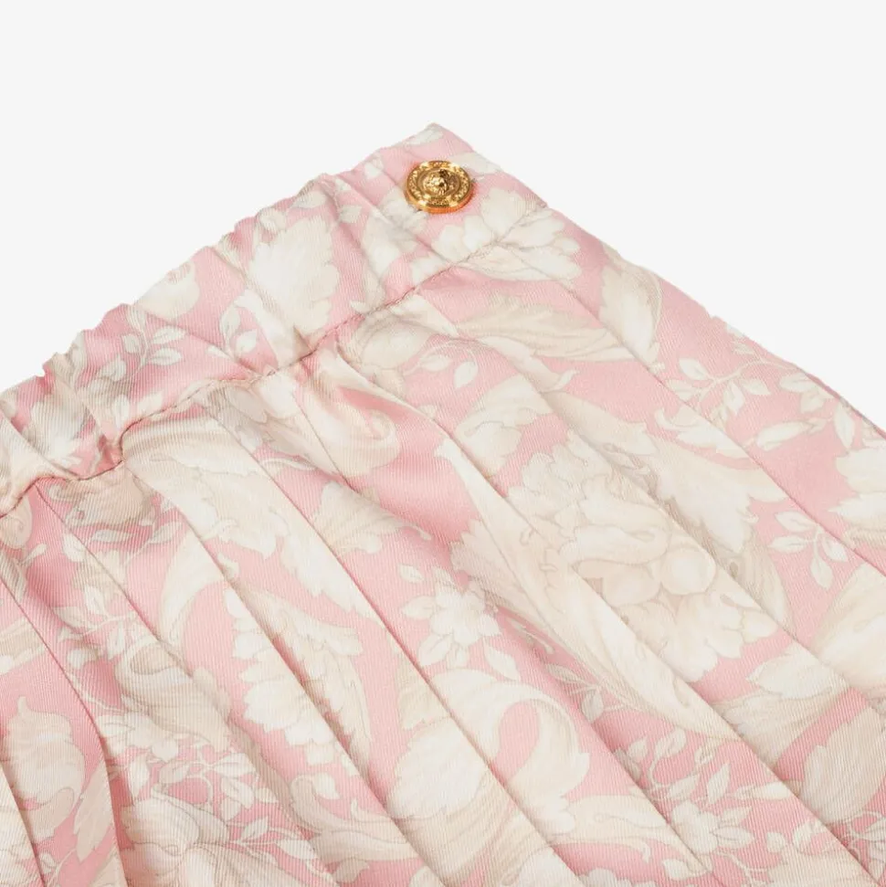 Baby Girls Pink Barocco Pleated Skirt