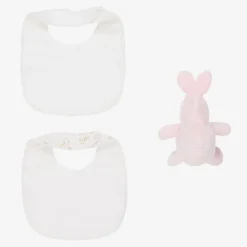 Baby Girls Pink Bibs & Bunny Gift Set