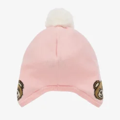 Baby Girls Pink Cotton & Wool Knit Hat