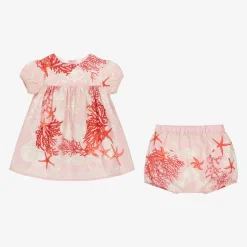 Baby Girls Pink Cotton Barocco Sea Dress