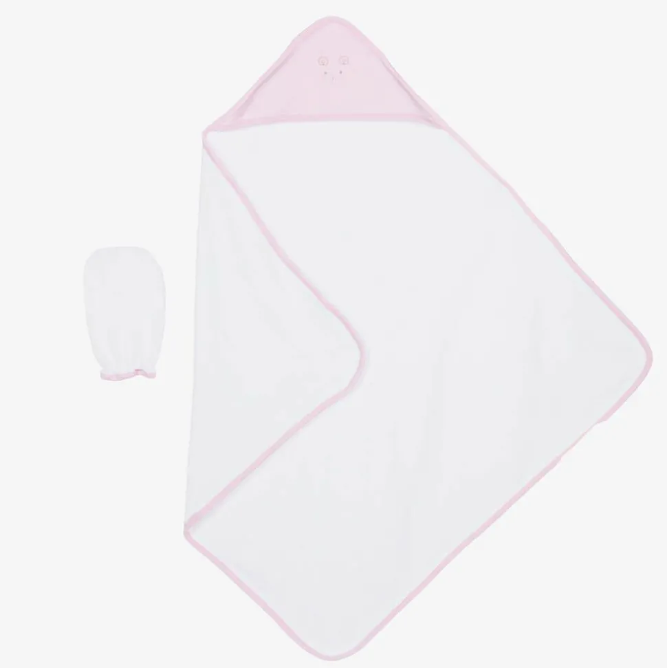 Baby Girls Pink Cotton Beary Best Friends Towel Set