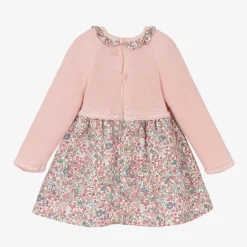 Baby Girls Pink Cotton Floral Dress