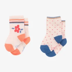 Baby Girls Pink Cotton Socks (2 Pack)