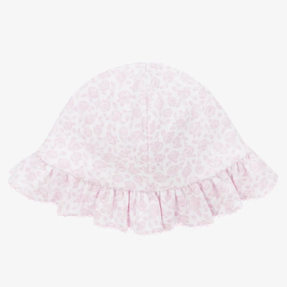 Baby Girls Pink Cotton Summer Gardens Sun Hat