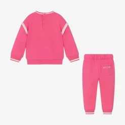 Baby Girls Pink Cotton Triangle Tracksuit