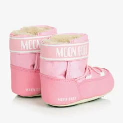 Baby Girls Pink Crib Nylon Snow Boots