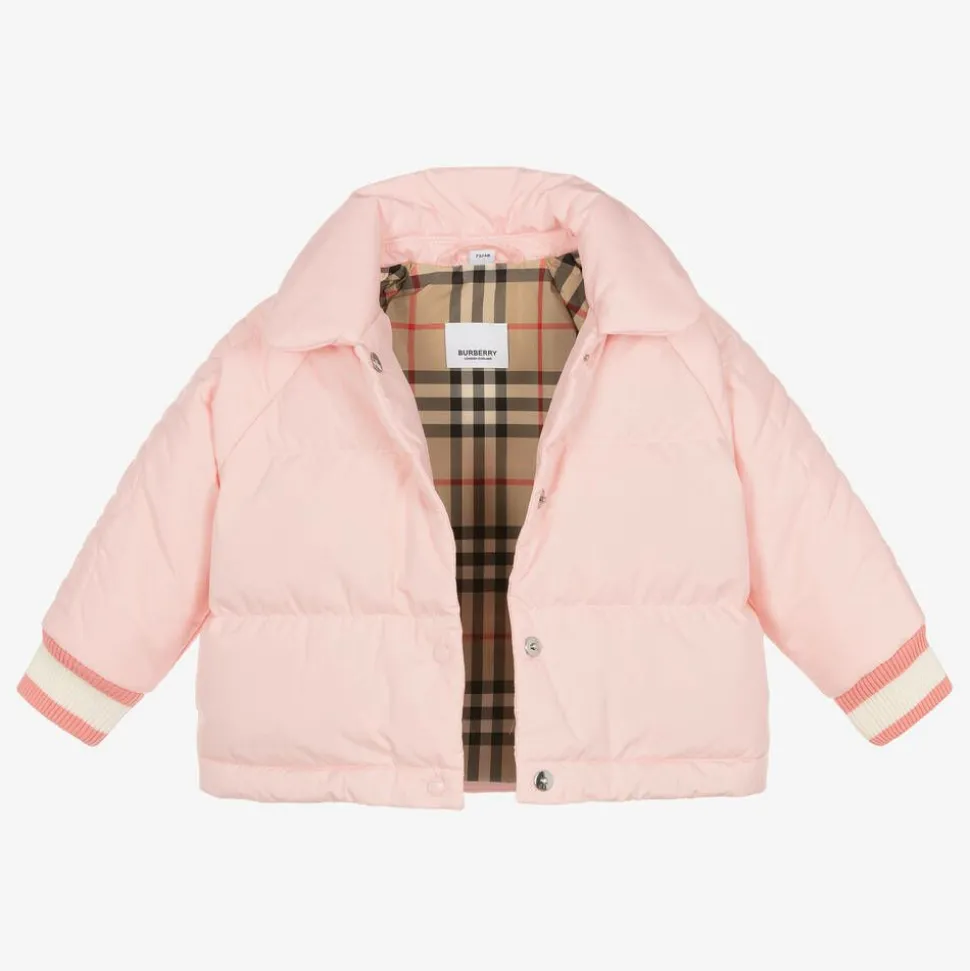 Baby Girls Pink Down Padded Puffer Jacket
