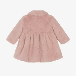 Baby Girls Pink Faux Fur Coat