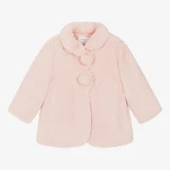 Baby Girls Pink Faux Fur Coat