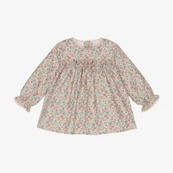 Baby Girls Pink Floral Cotton Dress