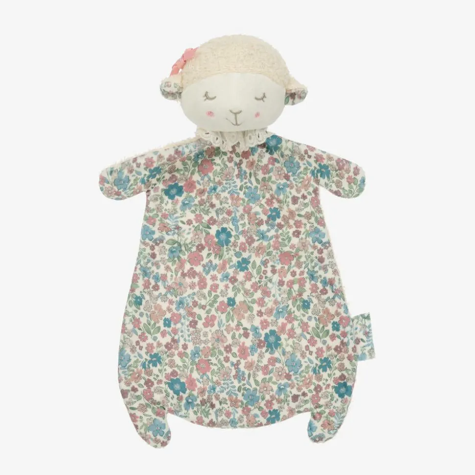 Baby Girls Pink Floral Sheep Comforter (30cm)