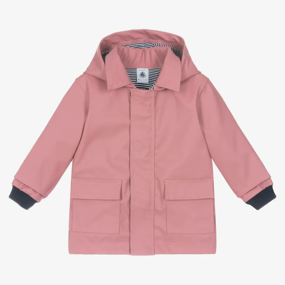Baby Girls Pink Hooded Raincoat