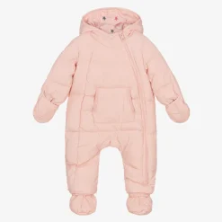 Baby Girls Pink Hooded Snowsuit
