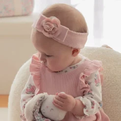 Baby Girls Pink Knitted Flower Headband