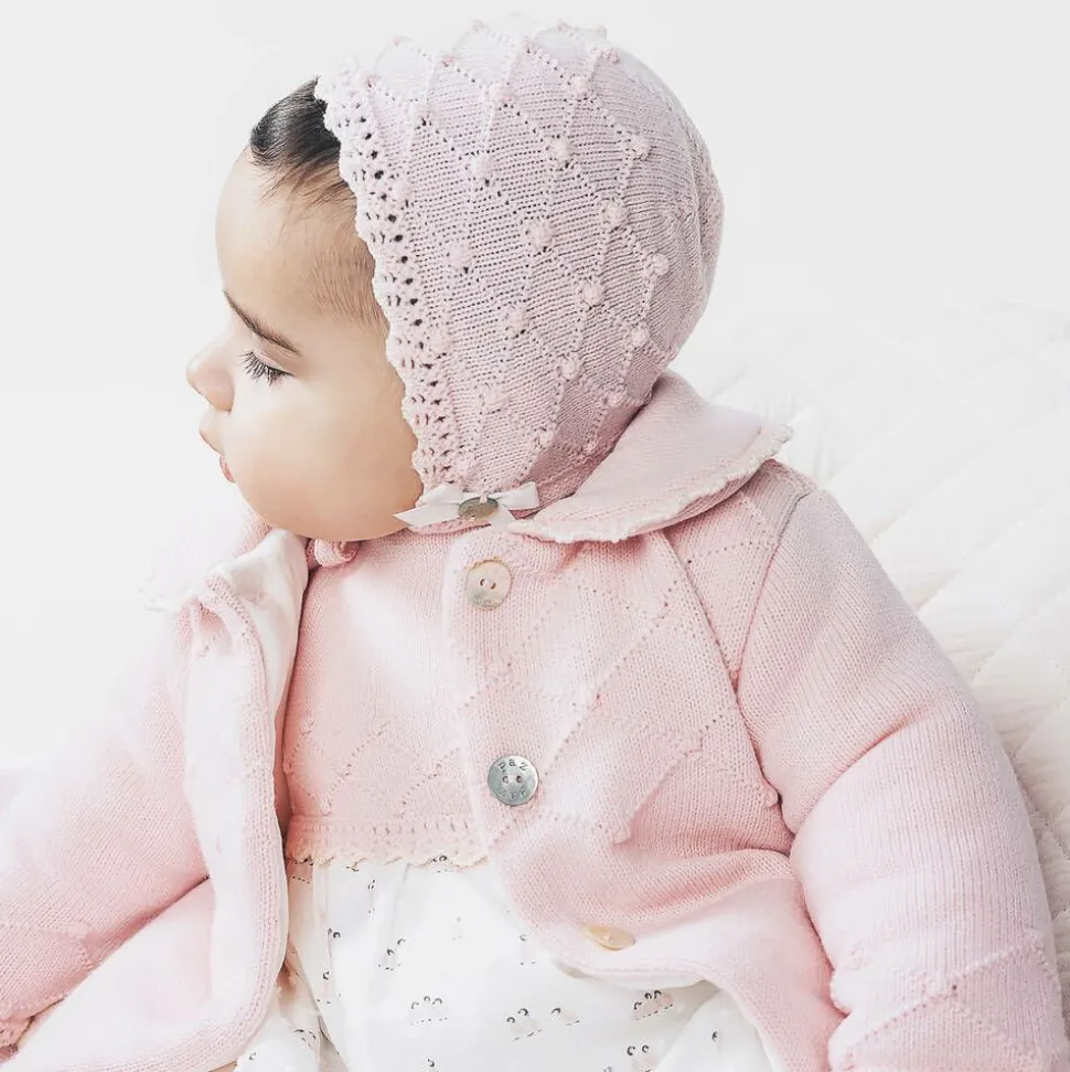 Baby Girls Pink Knitted Pram Coat