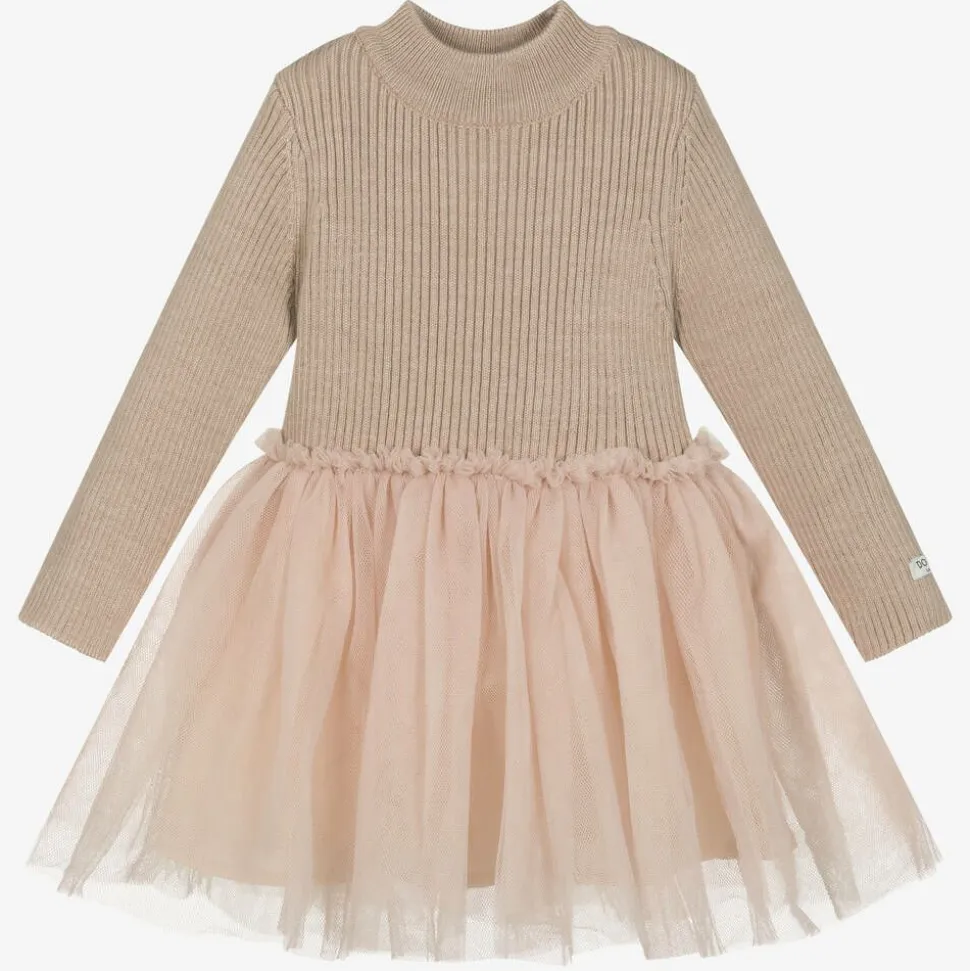 Baby Girls Pink Knitted Tulle Dress