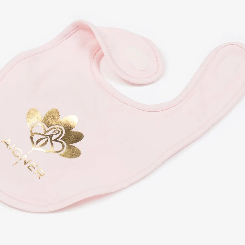 Baby Girls Pink Pima Cotton Bib