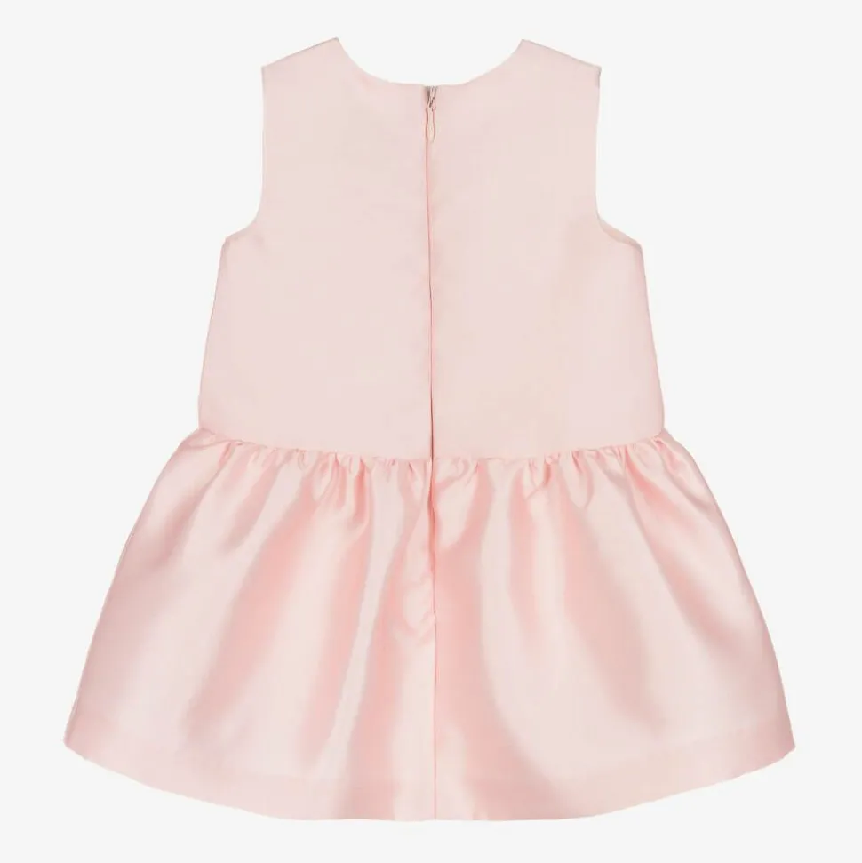 Baby Girls Pink Satin Bow Dress