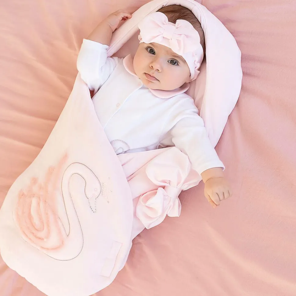 Baby Girls Pink Velour Nest (69cm)