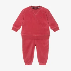 Baby Girls Pink Velour Tracksuit