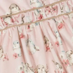 Baby Girls Pink Velvet Bunny Dress