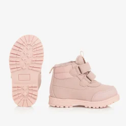 Baby Girls Pink Waterproof Velcro Boots